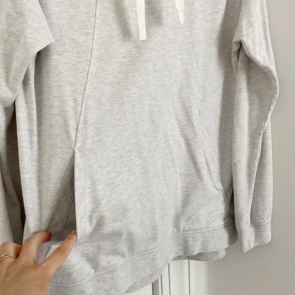 Nike Grey Hoodie Front Logo Kangaroo Pocket Sweatshirt Size Small - Picture 5 of 6